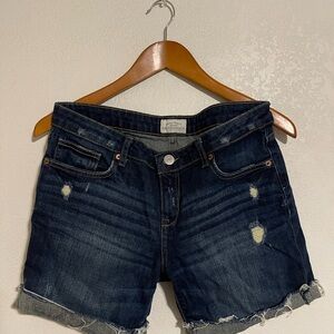 Aeropostale Dark Indigo Distressed Denim Shorts